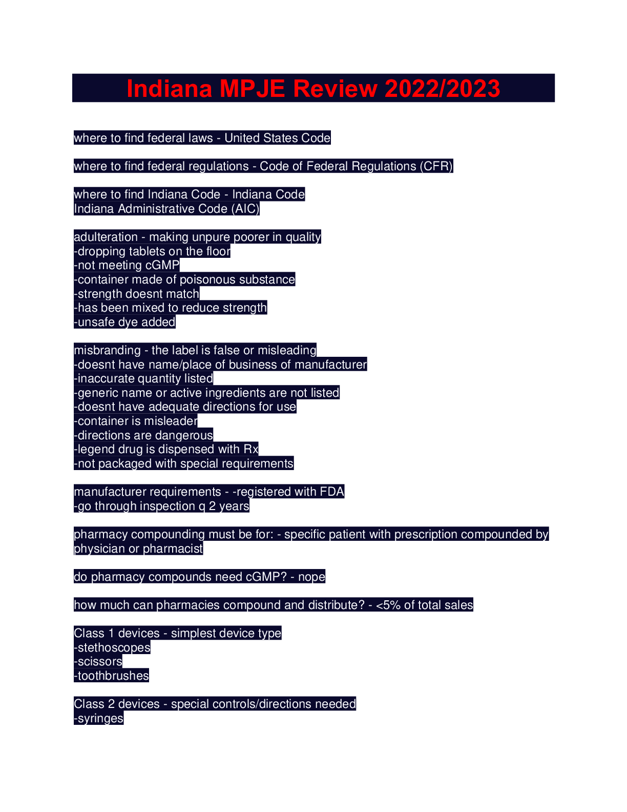 Preview image for Indiana MPJE Review 2022/2023